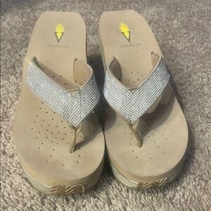 Volatile Women's Sparkling Silver Sandals